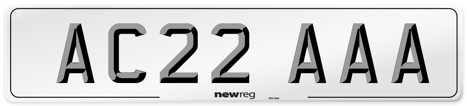 AC22 AAA Number Plate from New Reg
